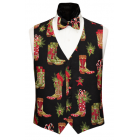 Cowboy Christmas Vest and Bow Tie Set